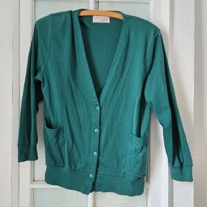 New Editions Teal Button Front Jersey Cardigan Small